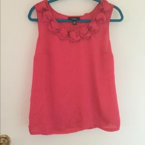 Pretty reddish pink sleeveless blouse